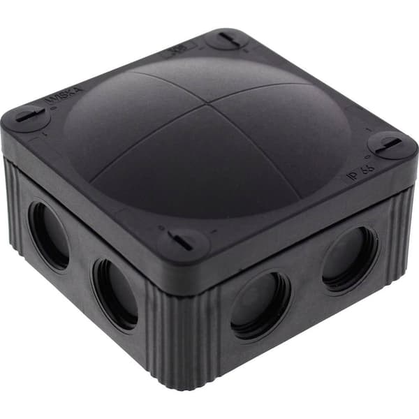Wiska COMBI 308/5/S Avgreningsbox (L x B x H) 85 x 85 x 51 mm Svart (RAL 9005) IP66/IP67 1 st