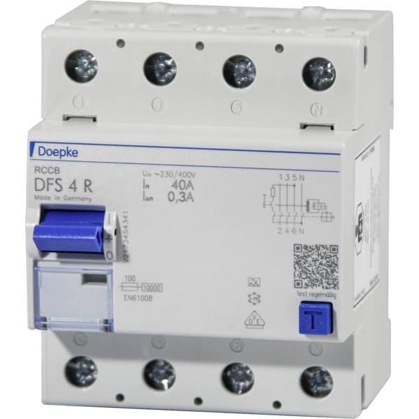 Doepke 09134911 Jordfelsbrytare A 4-polig 40 A 0.03 A 230 V, 400 V