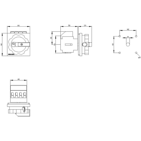 Lastseparationsbrytare Svart 3-polig 6 mm² 16 A 690 V/AC Siemens 3LD20030TK51