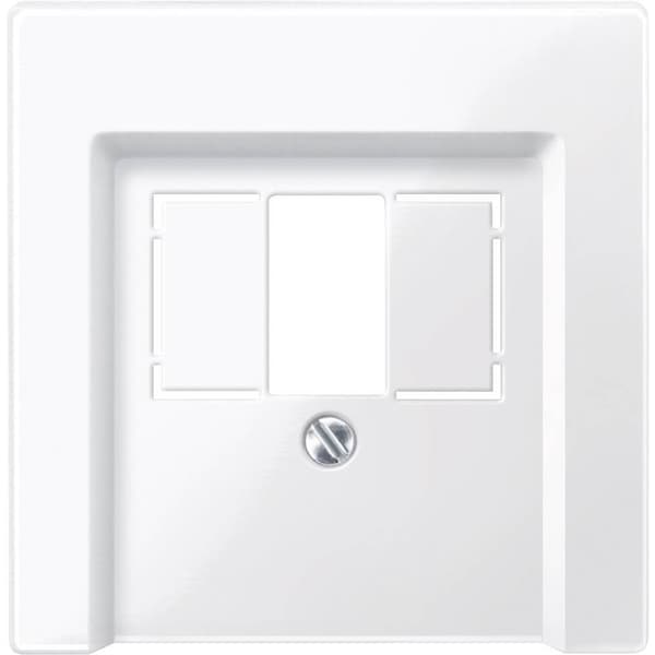 Telefonuttag TAE Vippa/centrumplatta Merten System M, 1-M, M-Smart, M-Plan, M-Creativ 296019 Polarvit skimrande 1 st