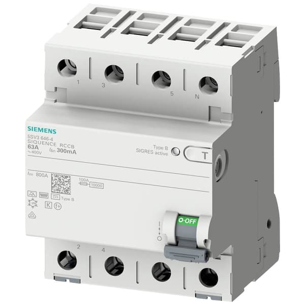 Siemens 5SV33444 Felström-skyddsbrytare B 4-polig 40 A 0.03 A 400 V
