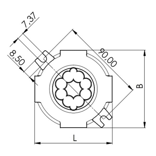 Wiska COMBI 304 LG Avgreningsbox (L x B x H) 100 x 89 x 57 mm Grå IP66/IP67 5 st