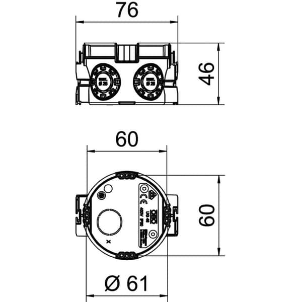 OBO Bettermann 2003700 Apparatdosa (Ø x D) 60 mm x 46 mm 25 st