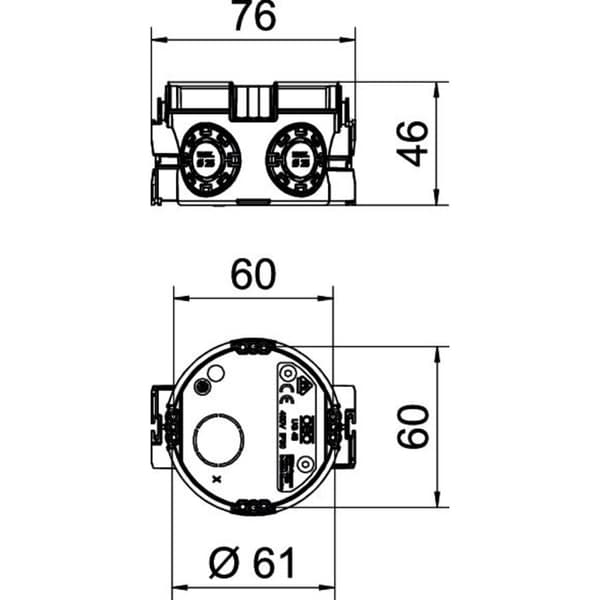 OBO Bettermann 2003700 Apparatdosa (Ø x D) 60 mm x 46 mm 25 st