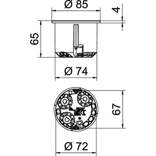 OBO Bettermann 2003819 Hålvägg-enhetsdosa (Ø x D) 68 mm x 61 mm 10 st