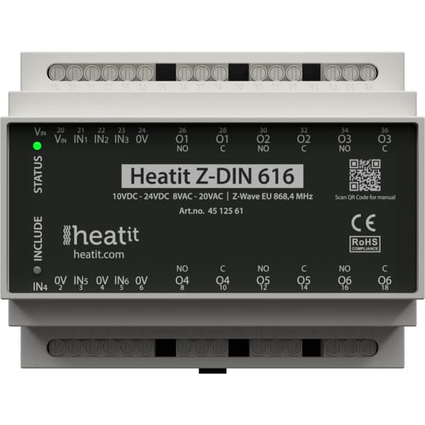 Heatit - Z-Wave - Z-DIN 616 Potensialfritt Relé