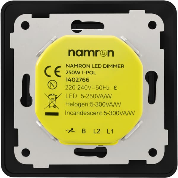 Namron LED dimmer 250W 1-pol matt sort