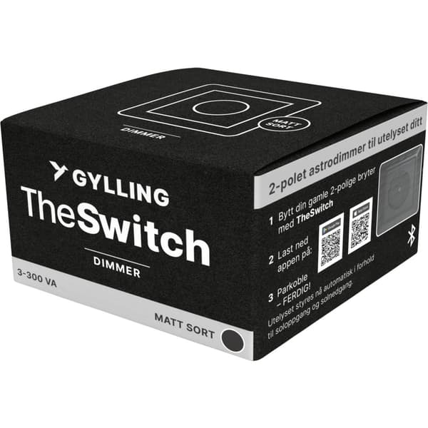 TheSWITCH Dimmer 2-pol Astro Matt Sort