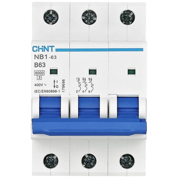 Chint 179695 NB1-63 3P B6 6kA DB Automatsäkring 3-polig 6 A 240 V, 415 V