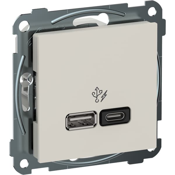 RS USB PD A+C lader 45W Polarhvit Elko
