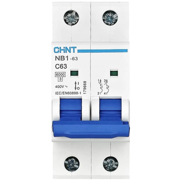 Chint 179656 NB1-63 2P C10 6kA DB Automatsäkring 2-polig 10 A 240 V, 415 V