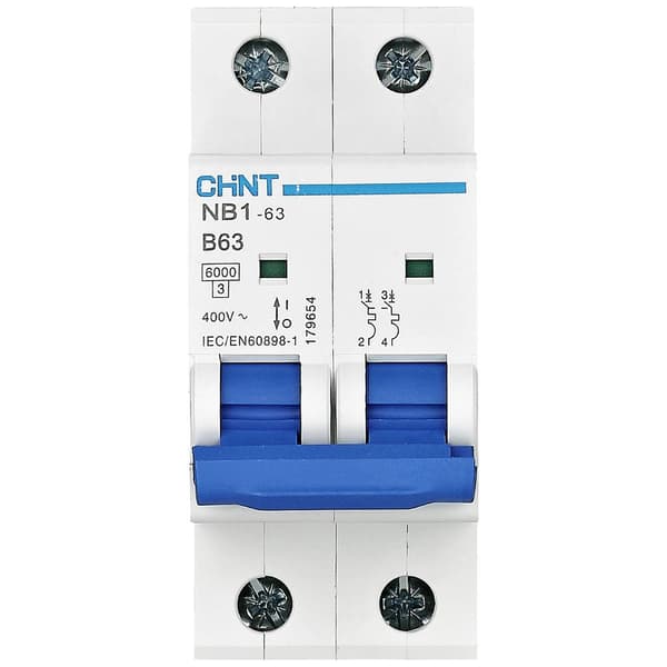 Chint 179653 NB1-63 2P B6 6kA DB Automatsäkring 2-polig 6 A 240 V, 415 V