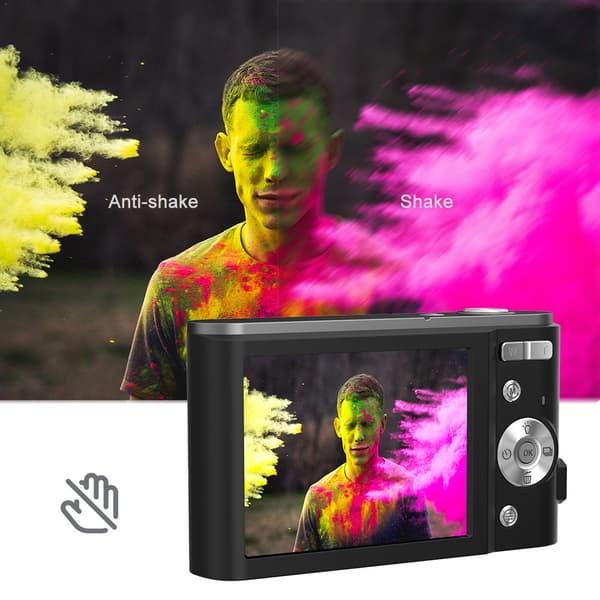 INF Digitalkamera 2.7K 48MP 1080P, 16x zoom, anti-shake, ansiktsgjenkjenning Sort