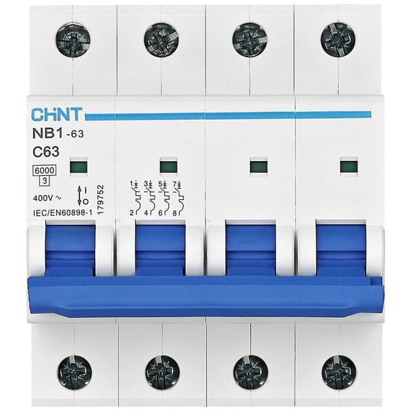 Chint 179747 NB1-63 4P C32 6kA DB Automatsäkring 4-polig 32 A 240 V, 415 V