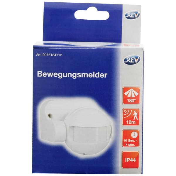 REV Komplett Rörelseströmbrytare Vit 0075184112 1 st