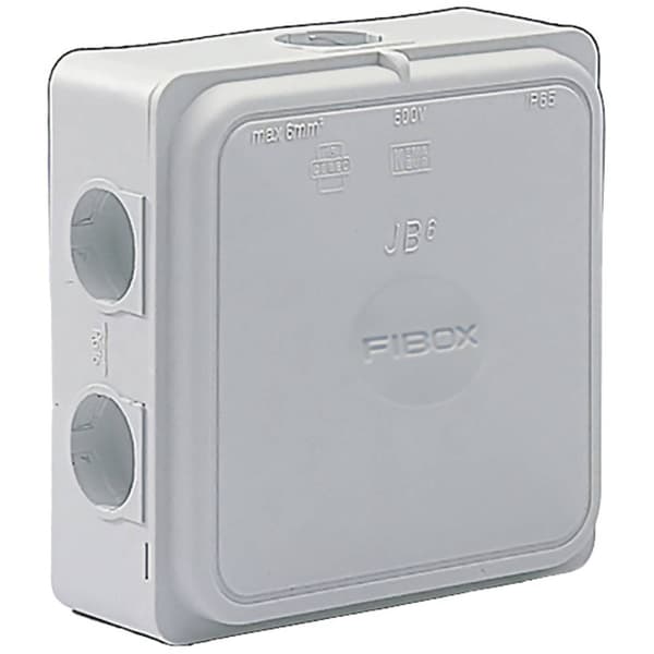 Fibox JB 6 G Avgreningsbox (L x B x H) 110 x 110 x 49 mm Grå (RAL 7035) IP65 1 st