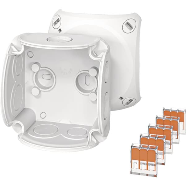 Hensel 62000442 Kopplingsdosa Med insticksklämmor, Plomberbar (B x H x D) 84 x 84 x 55 mm 1 st