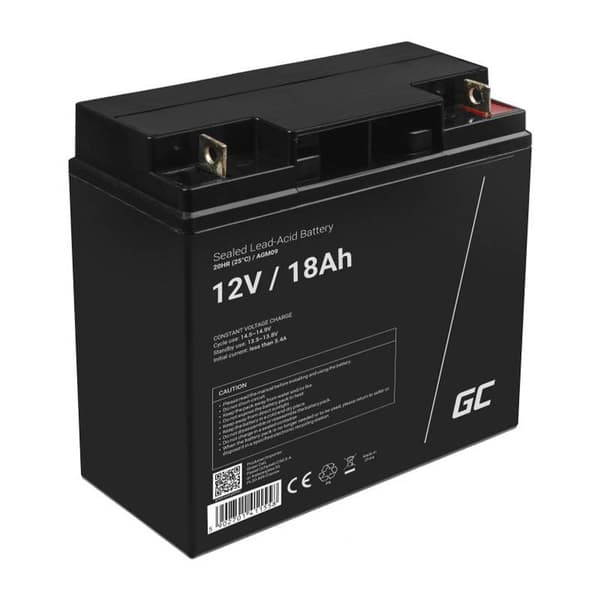 Green Cell AGM09 industrial rechargeable battery Sealed Lead Acid (VRLA) 18000 mAh 12 V