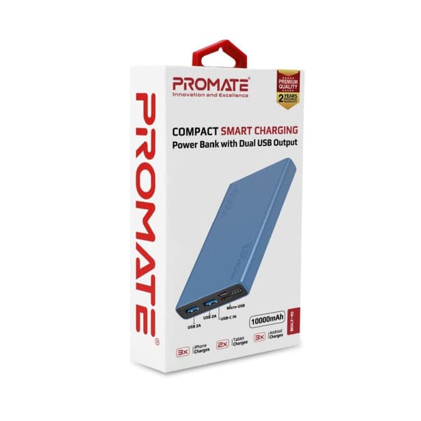 Promate Bolt-10 Power Bank 10W / 2.A / 10 000mAh