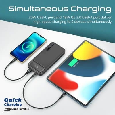PROMATE Torq-10 Power Bank 10000mAh / QC3.0 / PD20W