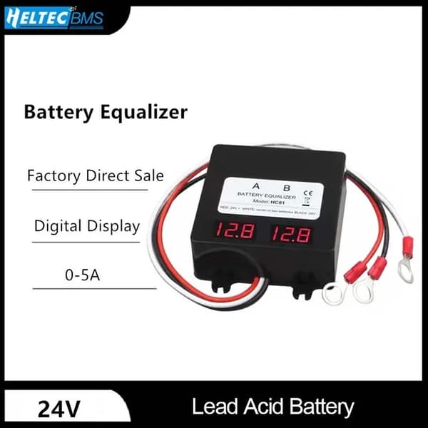 Batteri Equalizer, 24V Spændingsbalancer, Blybatteri Oplader, 24V med display