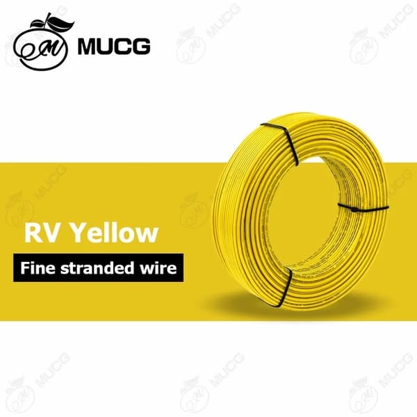 Kobbertråd, 100m/rulle, Elektrisk Kabel, Gul, 100m, 19 AWG - 0,75mm2