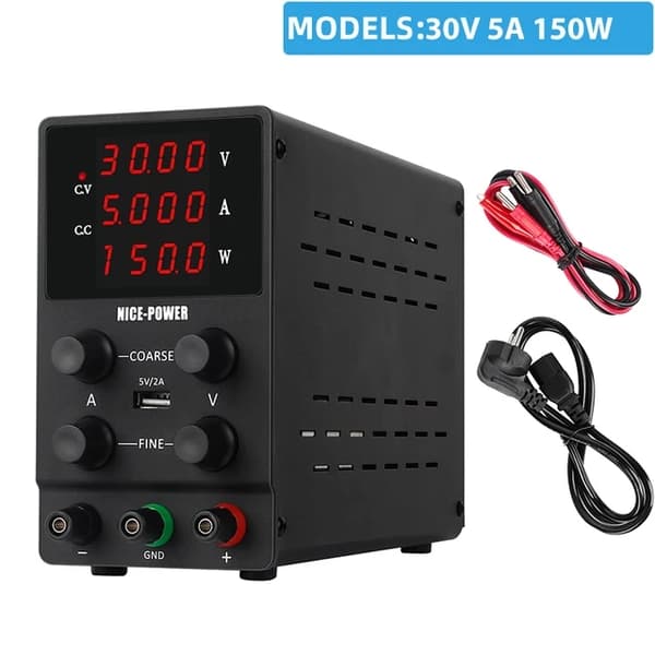 Laboratorie likströmsaggregat, justerbar spänning, reglerad utgång, SC-SPS605 B- 60V5A, AC 220V