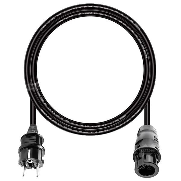 AC Strømforlængerledning, 5M 2M 14AWG Kabel, EU Stik, BC01 Med Kabel 5M BC01 With Cable 2M