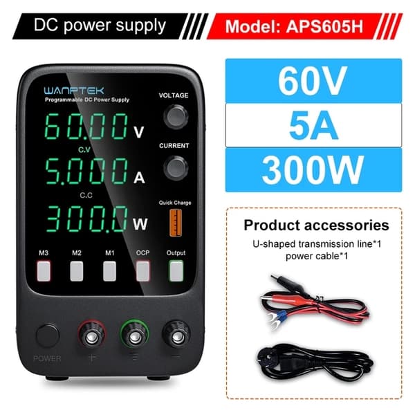 Variabel DC strømforsyning, tre gruppe opbevaringsfunktion, OCP alarmudgang, APS1203H 120V 3A