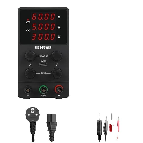 Laboratoriovirtalähde, säädettävä jännite, säädelty lähtö, Musta 120V 3A, 220V