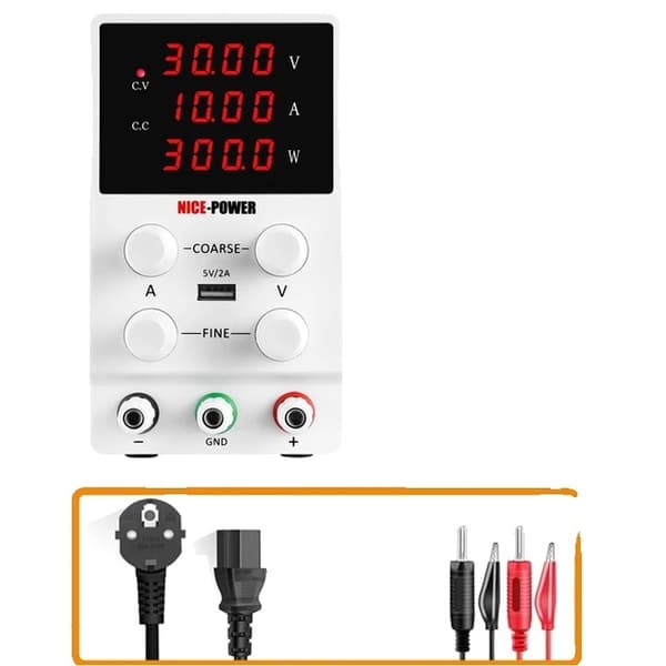 Laboratoriovirtalähde, säädettävä jännite, säädelty lähtö, Musta 120V 3A, 220V