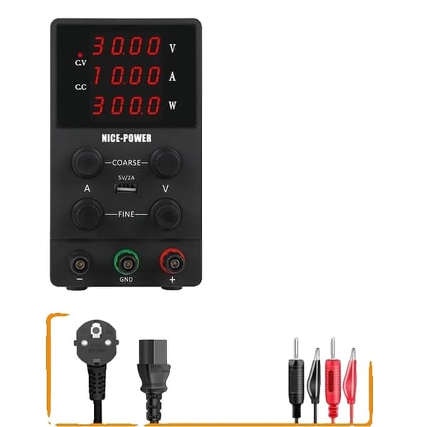 Laboratoriovirtalähde, säädettävä jännite, säädelty lähtö, Musta 120V 3A, 220V