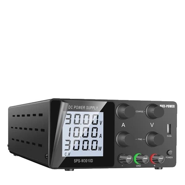 Programmerbar strømforsyning, Justerbar spænding, Hukommelsesfunktion, 30V 10A Fire-knops, 220v