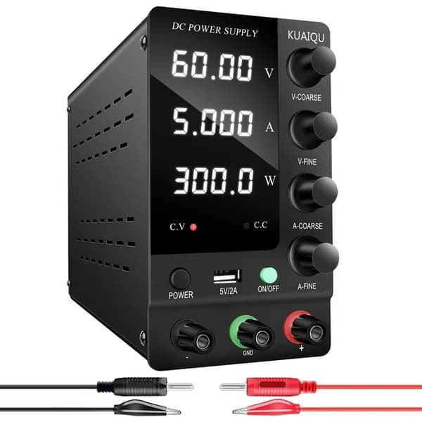 Laboratorie Strømforsyning, 0-30/60V 5A/10A, LED Display, Effektiv Varmeafledning