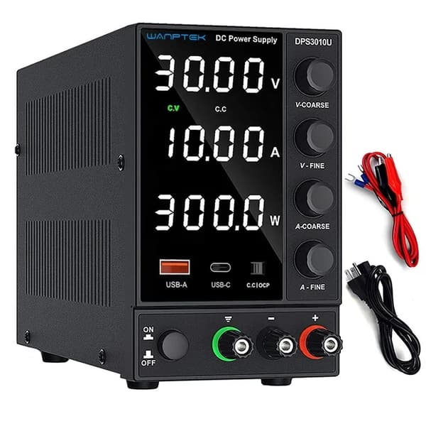Säädettävä tasavirtalähde, 30V 10A lähtö, AC-kytkentätekniikka, DPS1203U 120V 3A