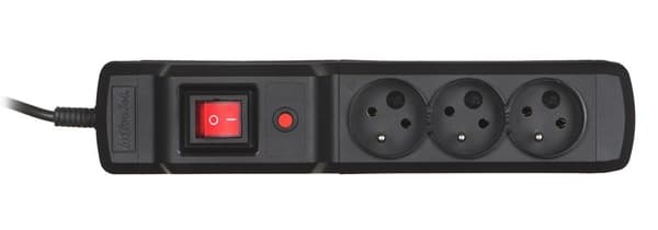 Activejet COMBO overspændingsbeskytter 3gn/3m/cz (10A; 2300W) 3m; sort farve