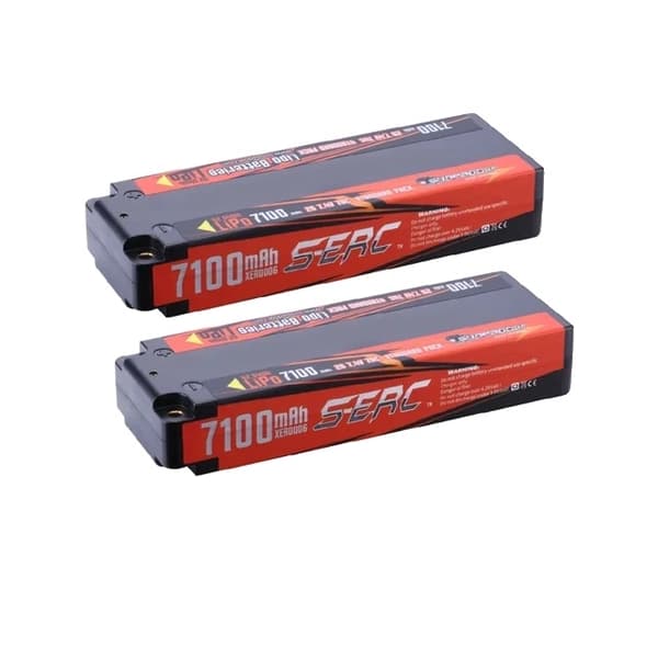 Lipo-akku, 7100mAh kapasiteetti, T-liitin, 7100-2S70C-T-2kpl
