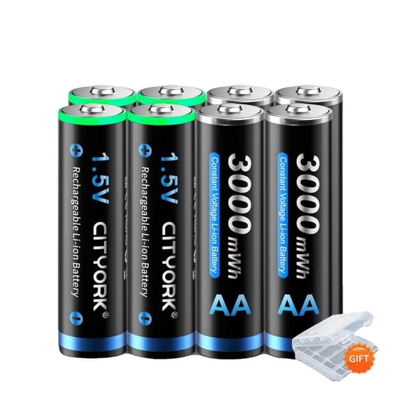 Genopladeligt AA Lithium Batteri, 3000mWh Kapacitet, Ideelt til Fjernbetjeninger, Rød