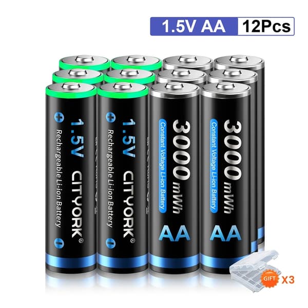 Genopladeligt AA Lithium Batteri, 3000mWh Kapacitet, Ideelt til Fjernbetjeninger, Rød
