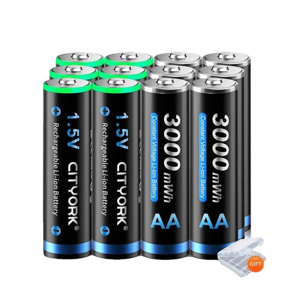Genopladeligt AA Lithium Batteri, 3000mWh Kapacitet, Ideelt til Fjernbetjeninger, Rød