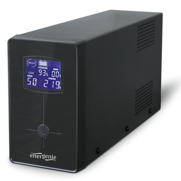 UPS-strømforsyning 1500 VA 900W med LCD-skjerm Sort