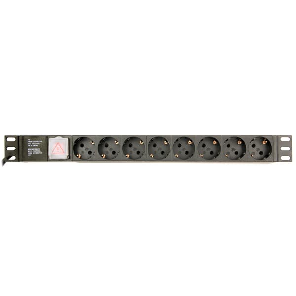 Rack PDU med switch og 8 Schuko-stik Sort