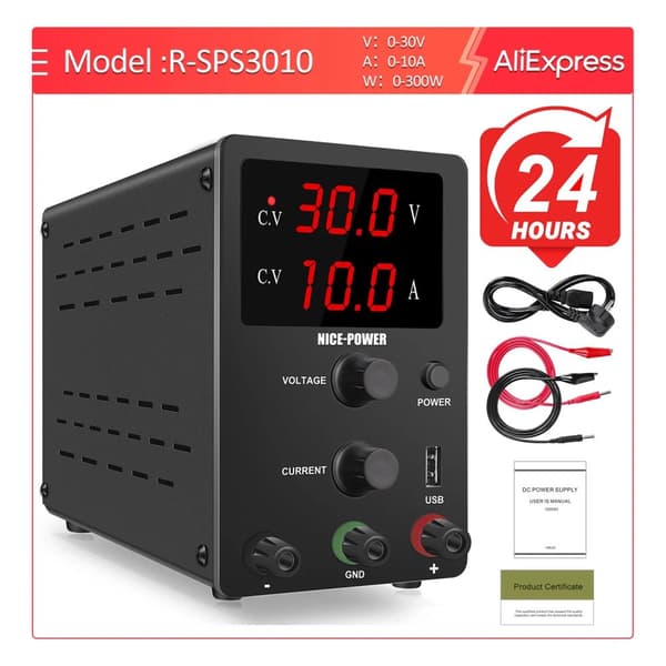 Bænk Strømkilde, Variabel Spændingsregulering, Gratis Forsendelse, 30V 10A 3-cifret LED, 220V