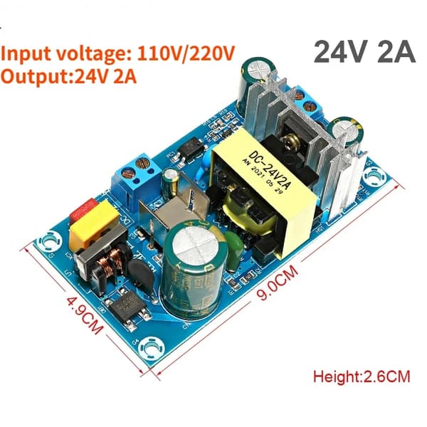 Strømforsyningsmodul, AC110V/220V til DC 12V 24V 36V 48V, Bare kredsløbskort, 24V2A
