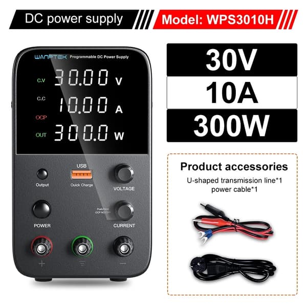 DC strømforsyning, justerbar spænding, stabiliseret output, NPS3010W-3