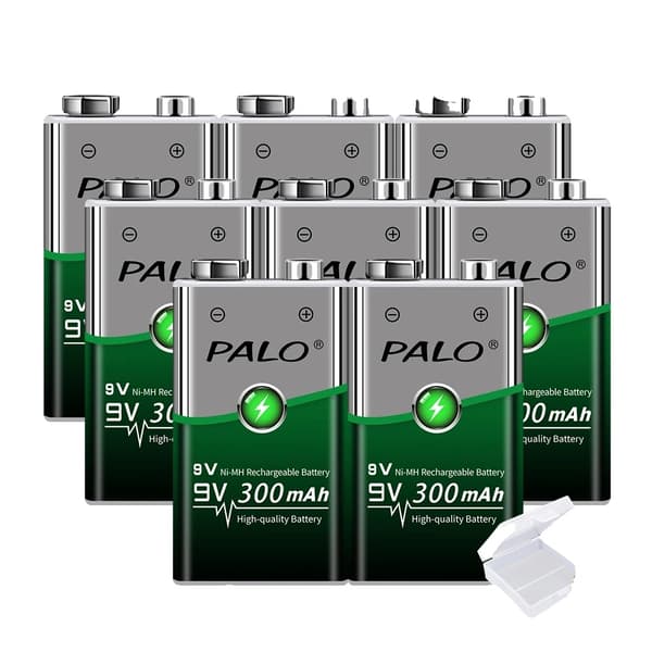 Genopladeligt batteri, hurtig opladning, multi-enhed kompatibilitet, 8 stk batteri, 9V