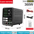 Miniatyrbillede 2 af 2: Justerbar DC-strømforsyning, LED digital display, stabiliseret output, (0-120V 0-3A)EU-stik