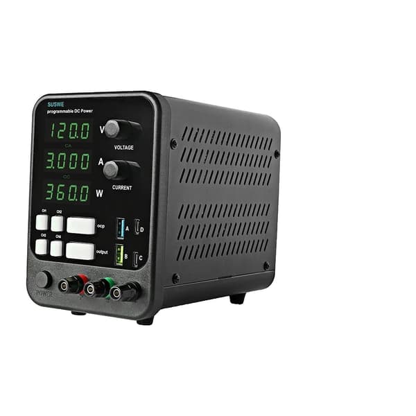 Justerbar DC-strømforsyning, LED digital display, stabiliseret output, (0-120V 0-3A)EU-stik (0-120V 0-3A)EU plug