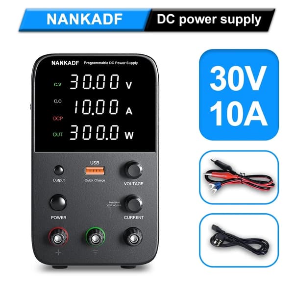 Justerbar DC Strømforsyning, 30V 10A Udgivelse, OCP Beskyttelse,Blac WPS3010H 30V10A