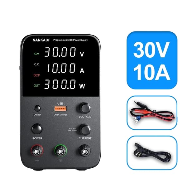 Justerbar DC Strømforsyning, 30V 10A Udgivelse, OCP Beskyttelse,Blac WPS3010H 30V10A